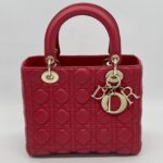 Dior Lady Dior Medium Red GHW