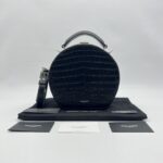 Saint Laurent Mica Hatbox Black Croco Embossed SHW