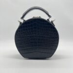 Saint Laurent Mica Hatbox Black Croco Embossed SHW