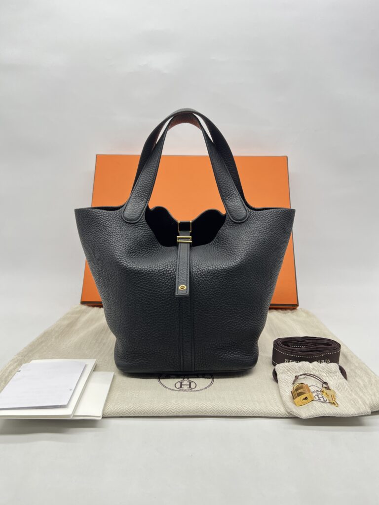 Hermes Picotin 22 Celemence Noir GHW
