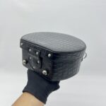 Saint Laurent Mica Hatbox Black Croco Embossed SHW