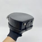 Saint Laurent Mica Hatbox Black Croco Embossed SHW