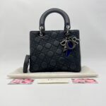 Dior Lady Dior x Anselm Reyle Calfskin Mate Noir RHW
