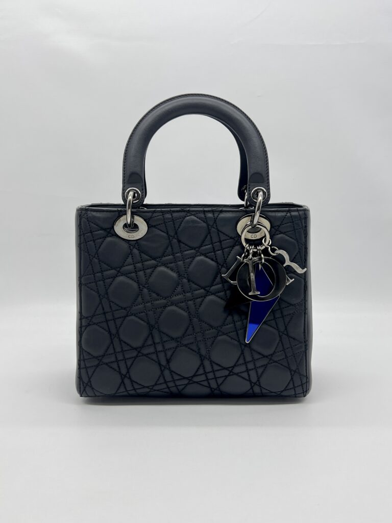 Dior Lady Dior x Anselm Reyle Calfskin Mate Noir RHW