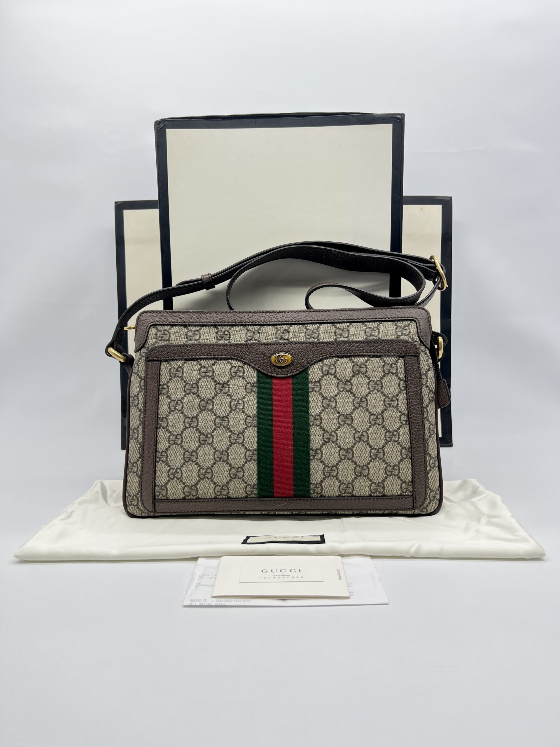 Gucci Crossbody Shoulder Bag GG Supreme GHW