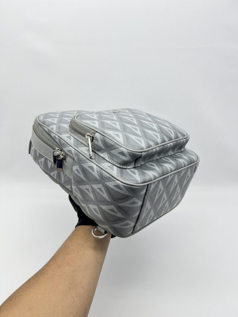 Dior Rider Sling Bag Diamond Coated Canvas Grey SHW
