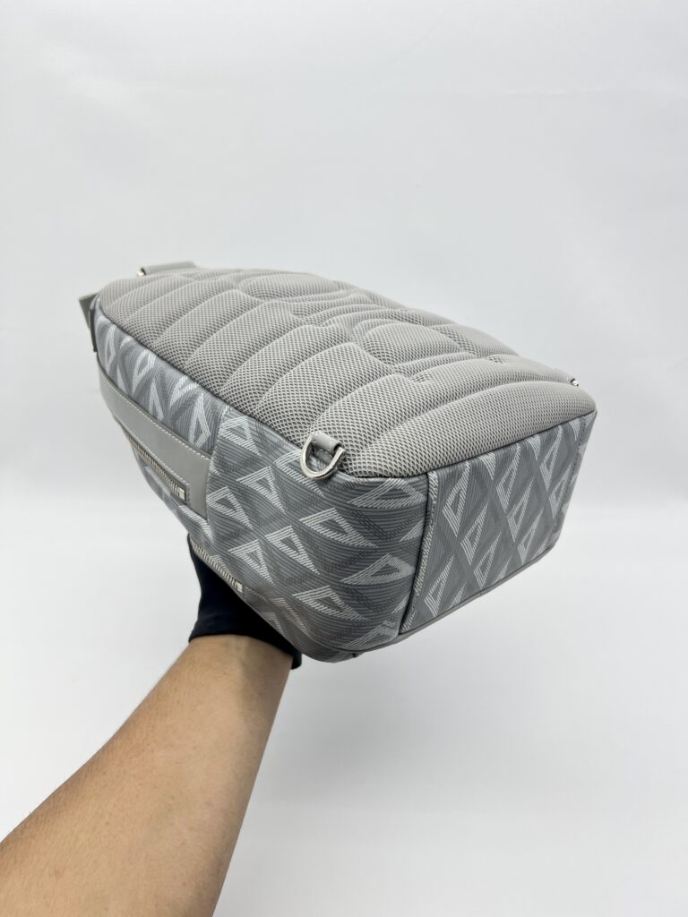 Dior Rider Sling Bag Diamond Coated Canvas Grey SHW