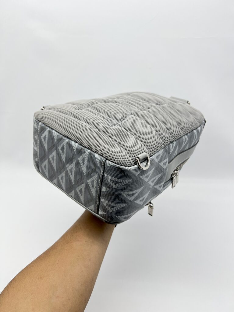 Dior Rider Sling Bag Diamond Coated Canvas Grey SHW