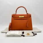 Hermes Kelly 28 Epsom Orange GHW