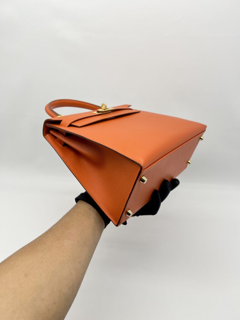 Hermes Kelly 28 Epsom Orange GHW