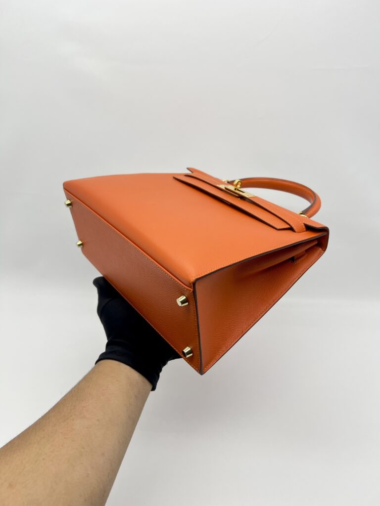 Hermes Kelly 28 Epsom Orange GHW