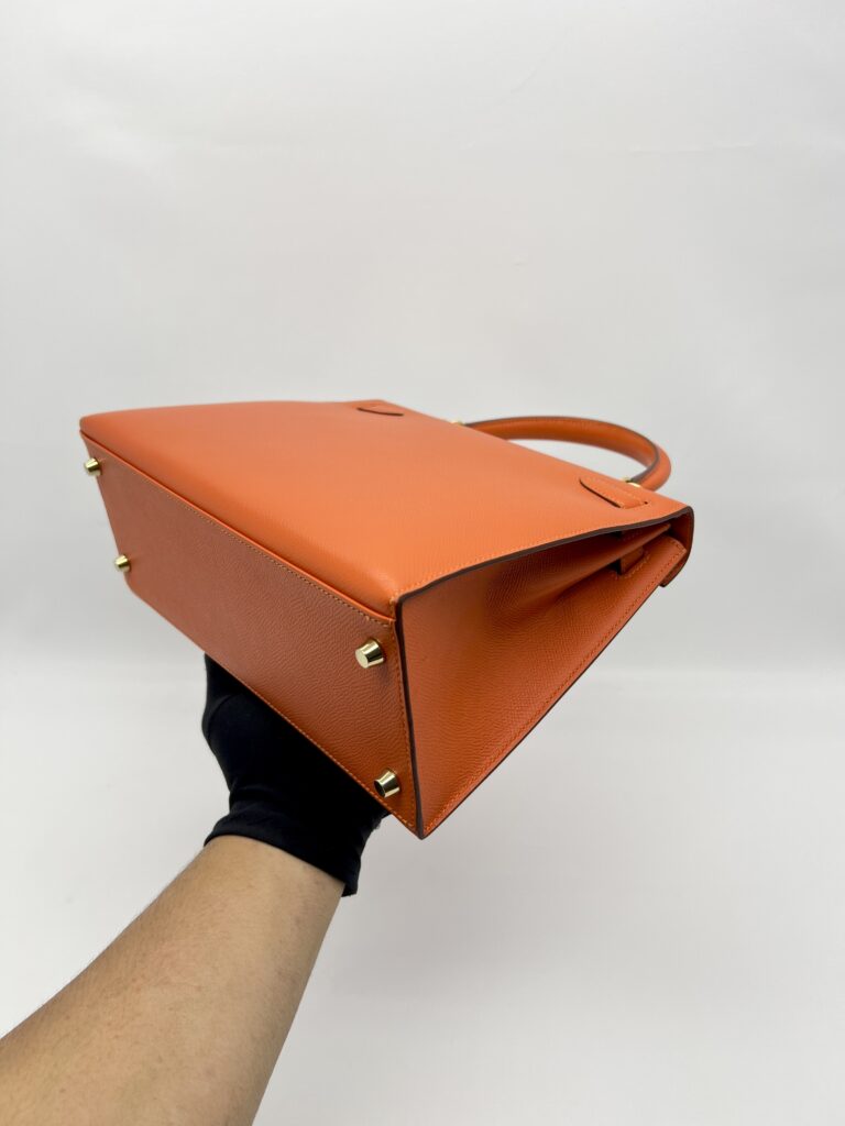 Hermes Kelly 28 Epsom Orange GHW
