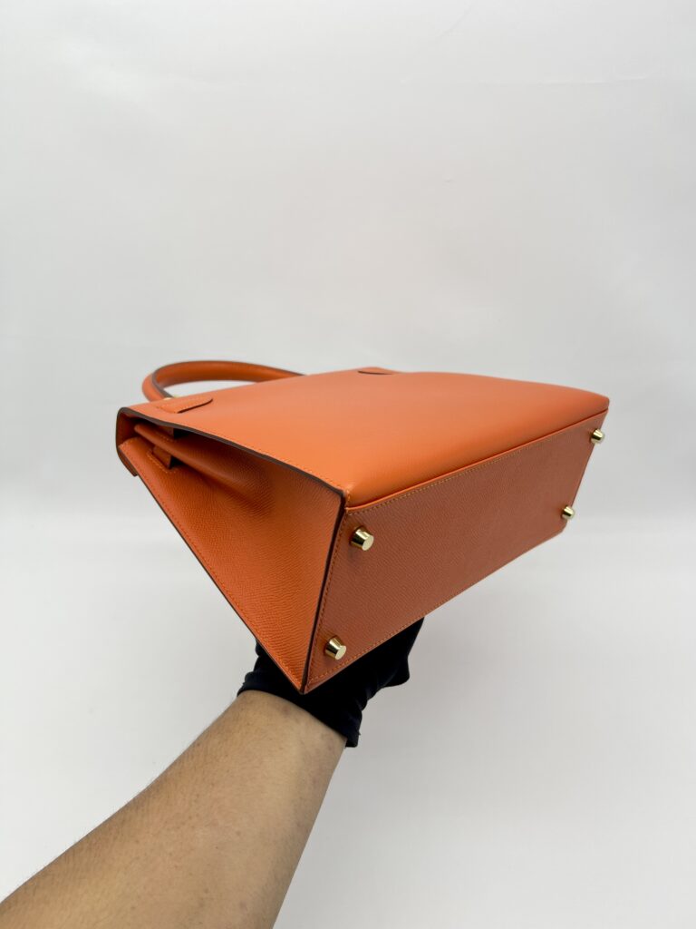 Hermes Kelly 28 Epsom Orange GHW