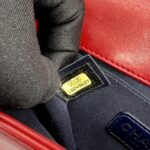 Chanel Boy Small Red Tartan Velvet GHW