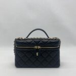Chanel Vanity Top Handle Lambskin Black GHW