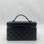 Chanel Vanity Top Handle Lambskin Black GHW