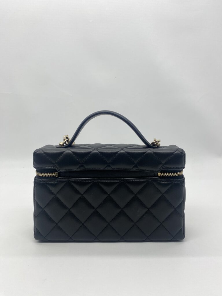 Chanel Vanity Top Handle Lambskin Black GHW