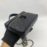 Chanel Vanity Top Handle Lambskin Black GHW