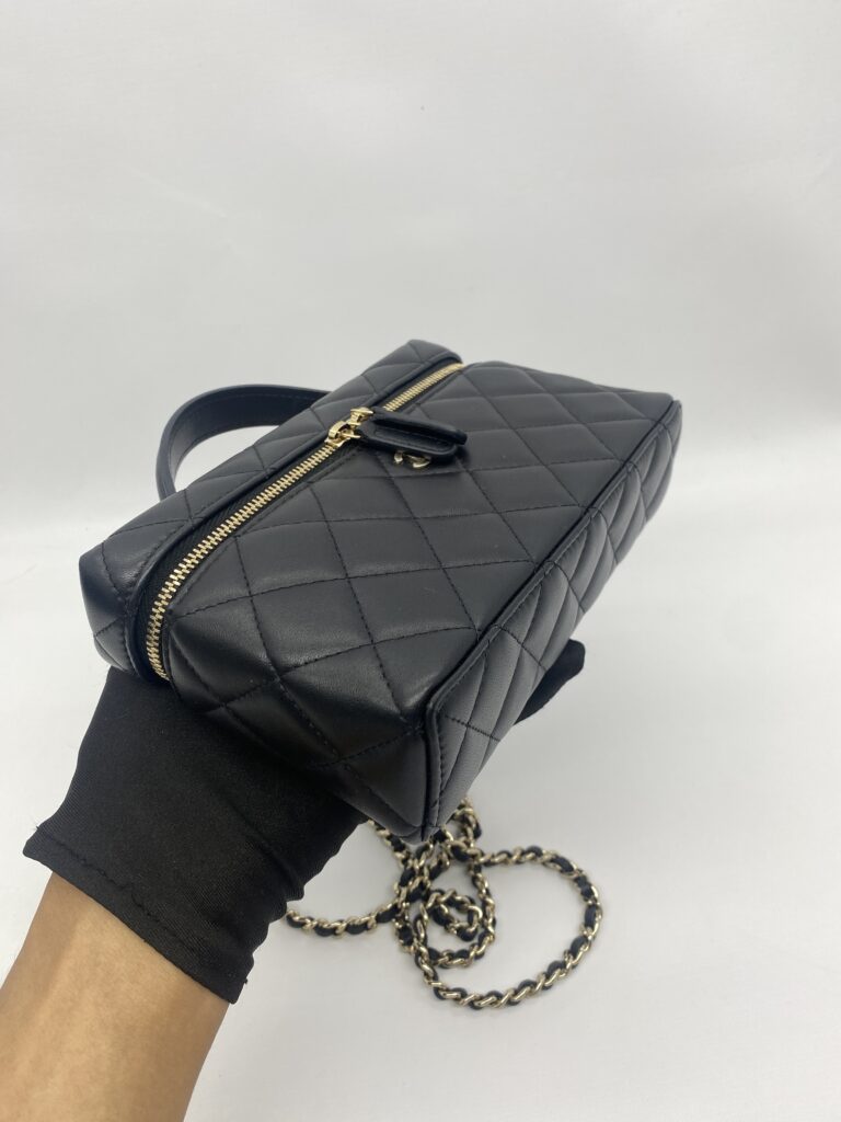 Chanel Vanity Top Handle Lambskin Black GHW