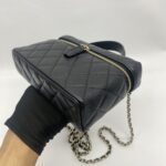 Chanel Vanity Top Handle Lambskin Black GHW