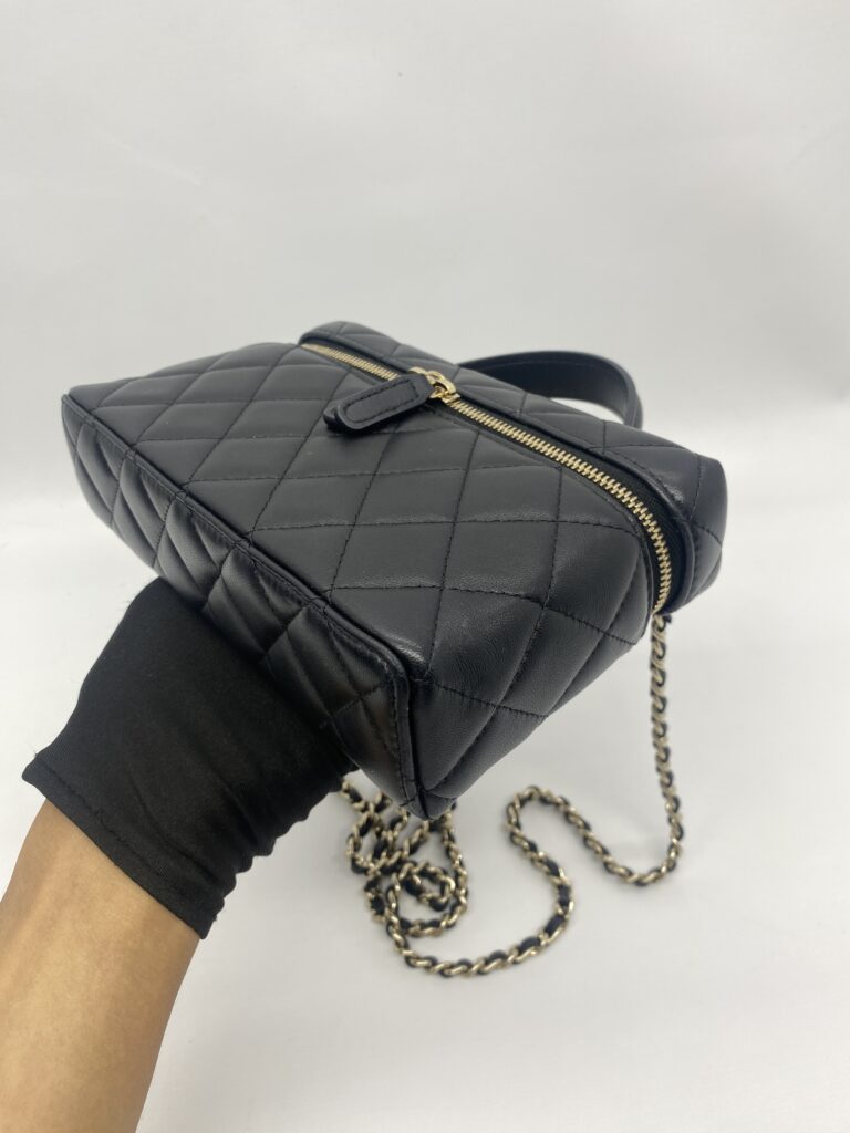 Chanel Vanity Top Handle Lambskin Black GHW