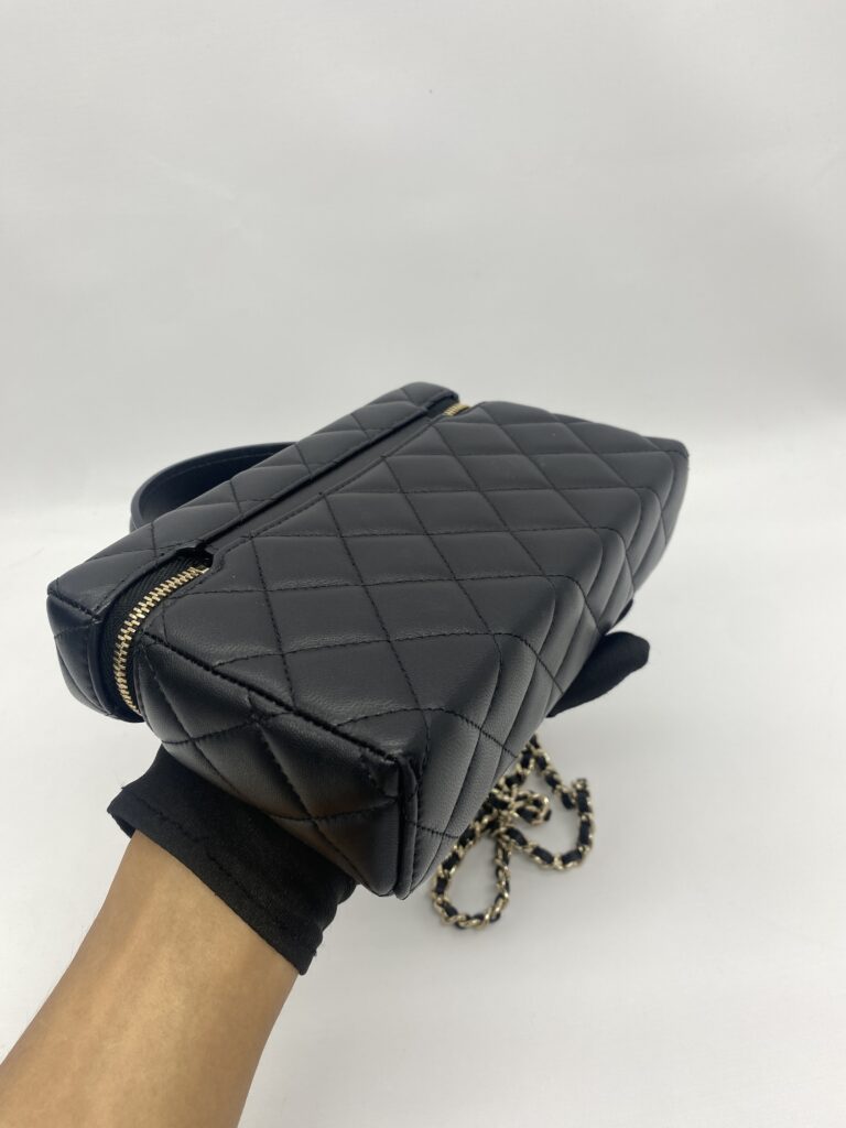 Chanel Vanity Top Handle Lambskin Black GHW