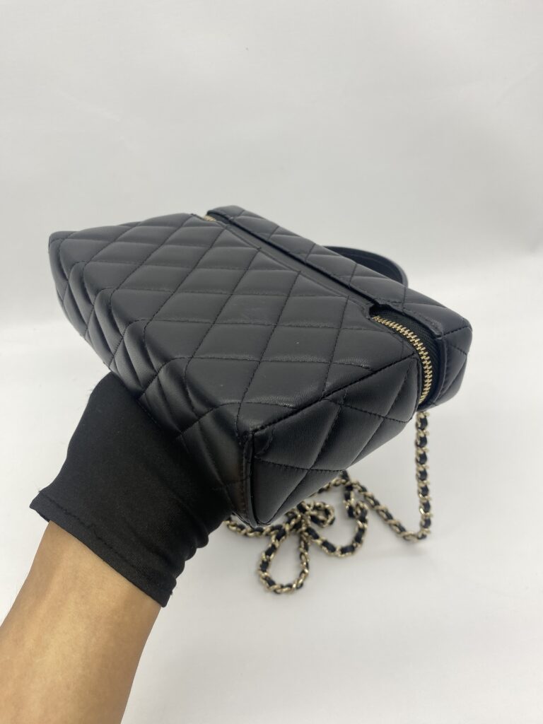 Chanel Vanity Top Handle Lambskin Black GHW