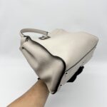 Fendi Peekaboo Medium Nappa Shiny Satchel Grigio Polvere