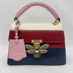 Gucci Queen Margaret Top Leather White/Red/Blue GHW
