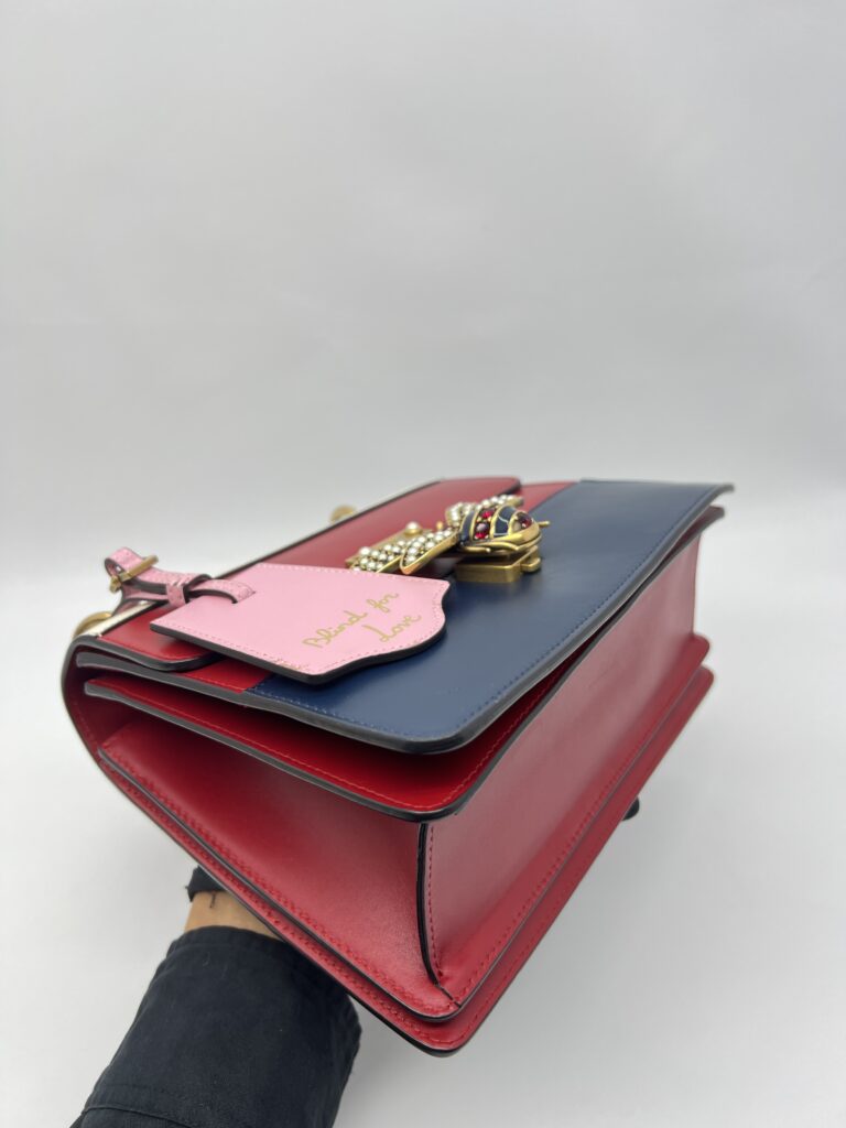 Gucci Queen Margaret Top Leather White/Red/Blue GHW