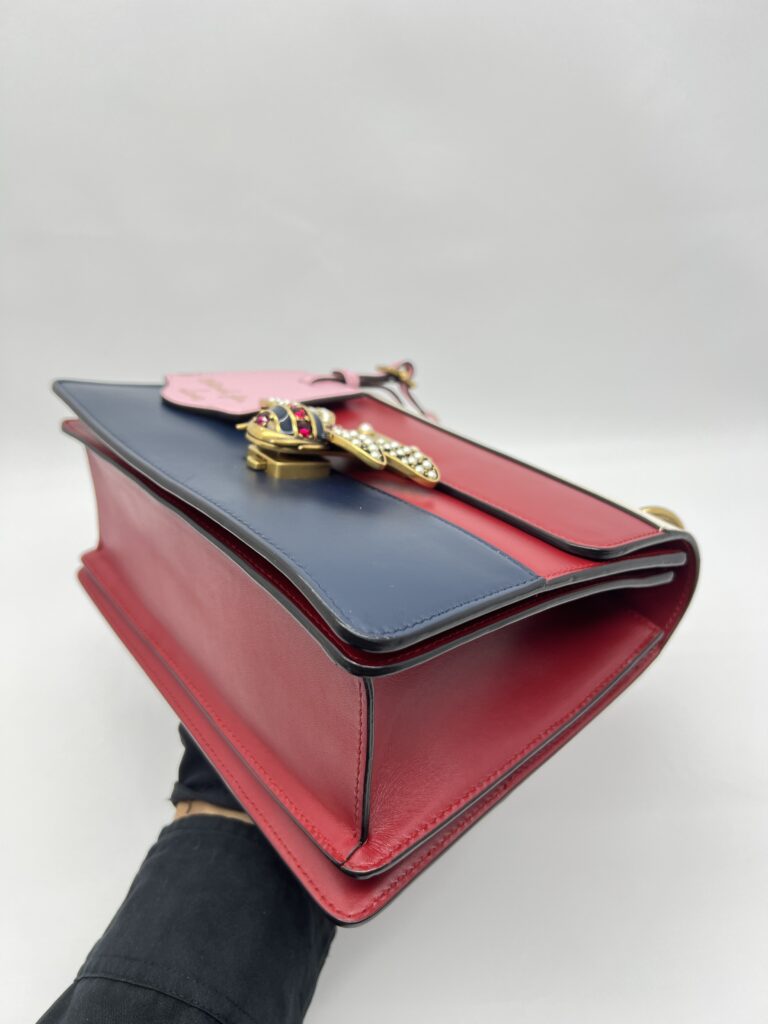 Gucci Queen Margaret Top Leather White/Red/Blue GHW