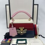 Gucci Queen Margaret Top Leather White/Red/Blue GHW