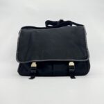 Prada Flap Messenger Bag Tessuto Saffiano Nylon Black SHW