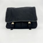 Prada Flap Messenger Bag Tessuto Saffiano Nylon Black SHW