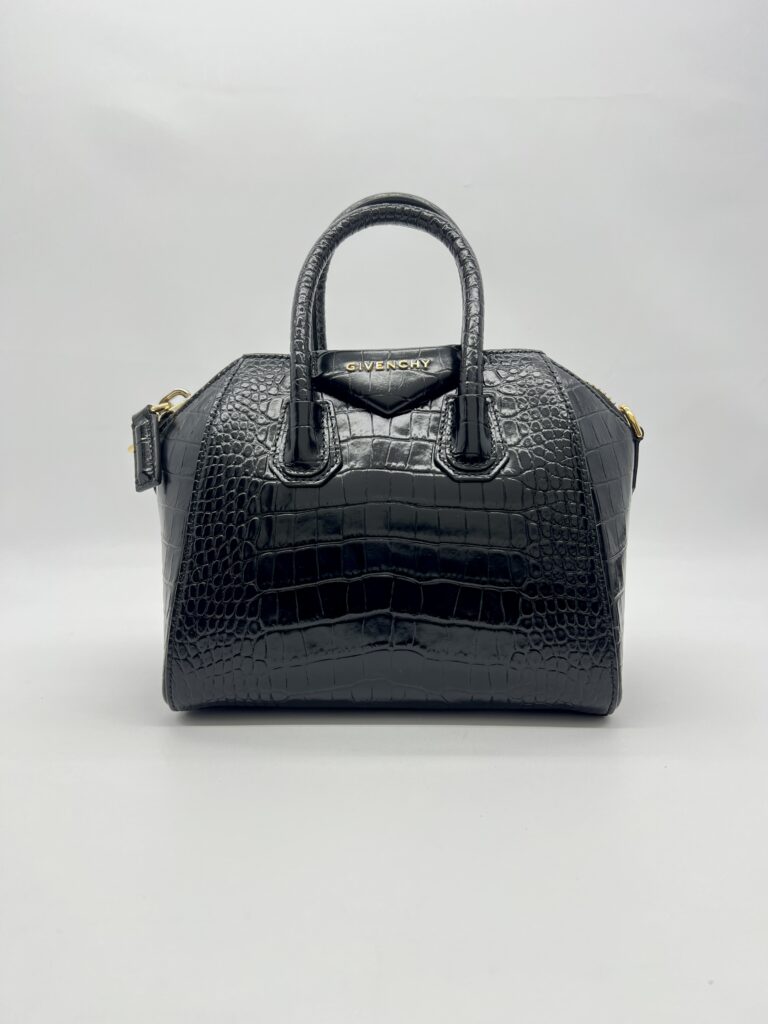 Givenchy Mini Antigona Embossed Croco Black GHW