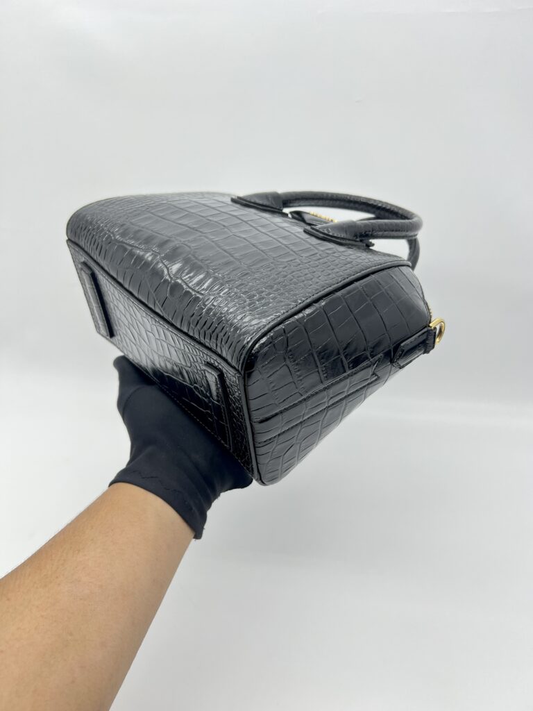 Givenchy Mini Antigona Embossed Croco Black GHW