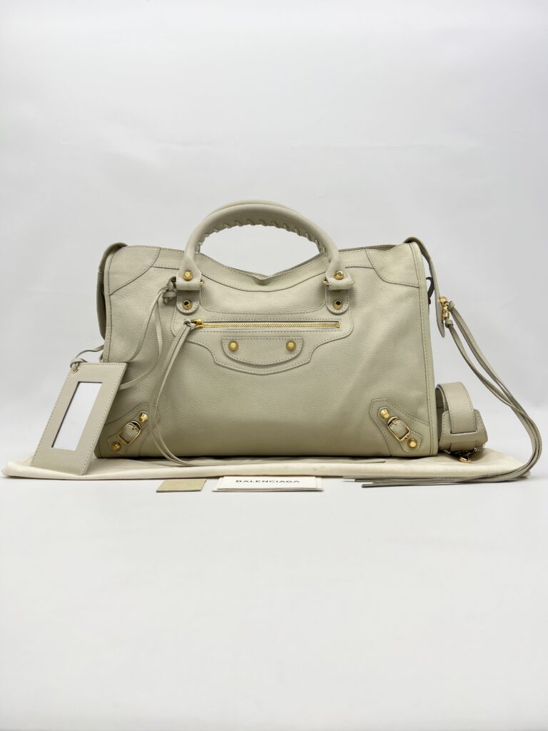 Balenciaga Reguler City Edge White Chevre GHW
