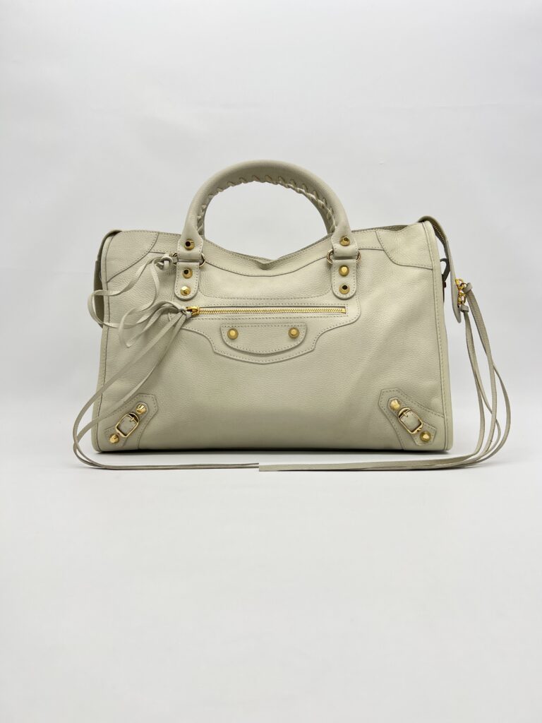 Balenciaga Reguler City Edge White Chevre GHW