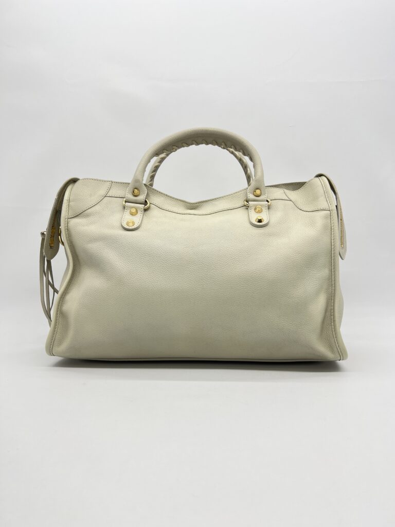 Balenciaga Reguler City Edge White Chevre GHW
