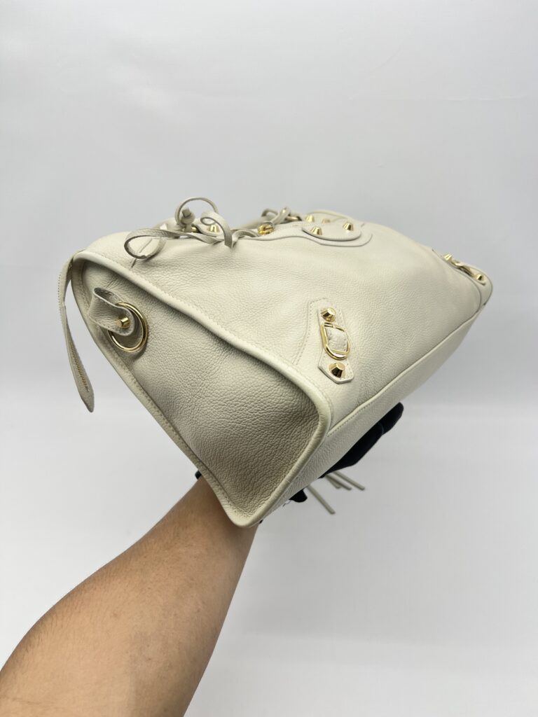 Balenciaga Reguler City Edge White Chevre GHW