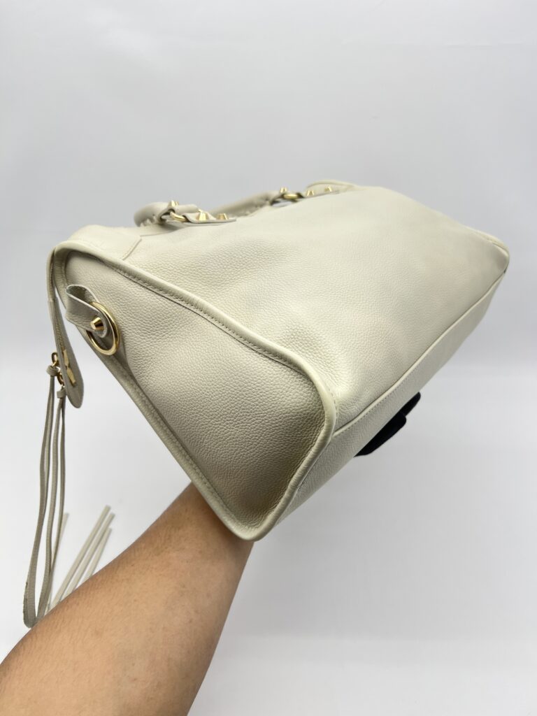 Balenciaga Reguler City Edge White Chevre GHW