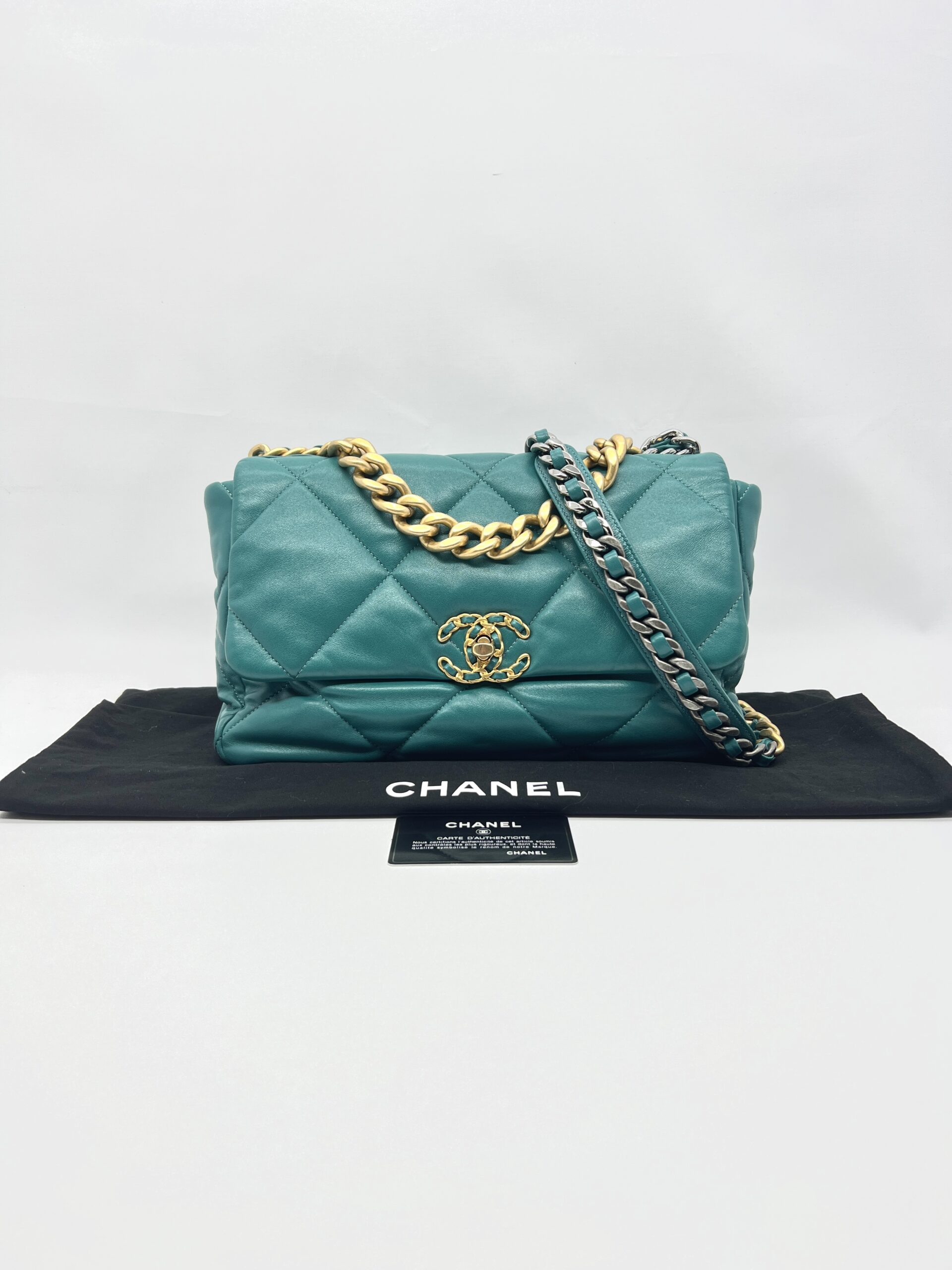 Chanel C19 Large Lambskin Green Tosca