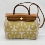 Hermes Herbag 31 Circuit 24 Canvas Ecru Jaune GHW