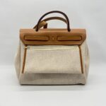 Hermes Herbag 31 Circuit 24 Canvas Ecru Jaune GHW