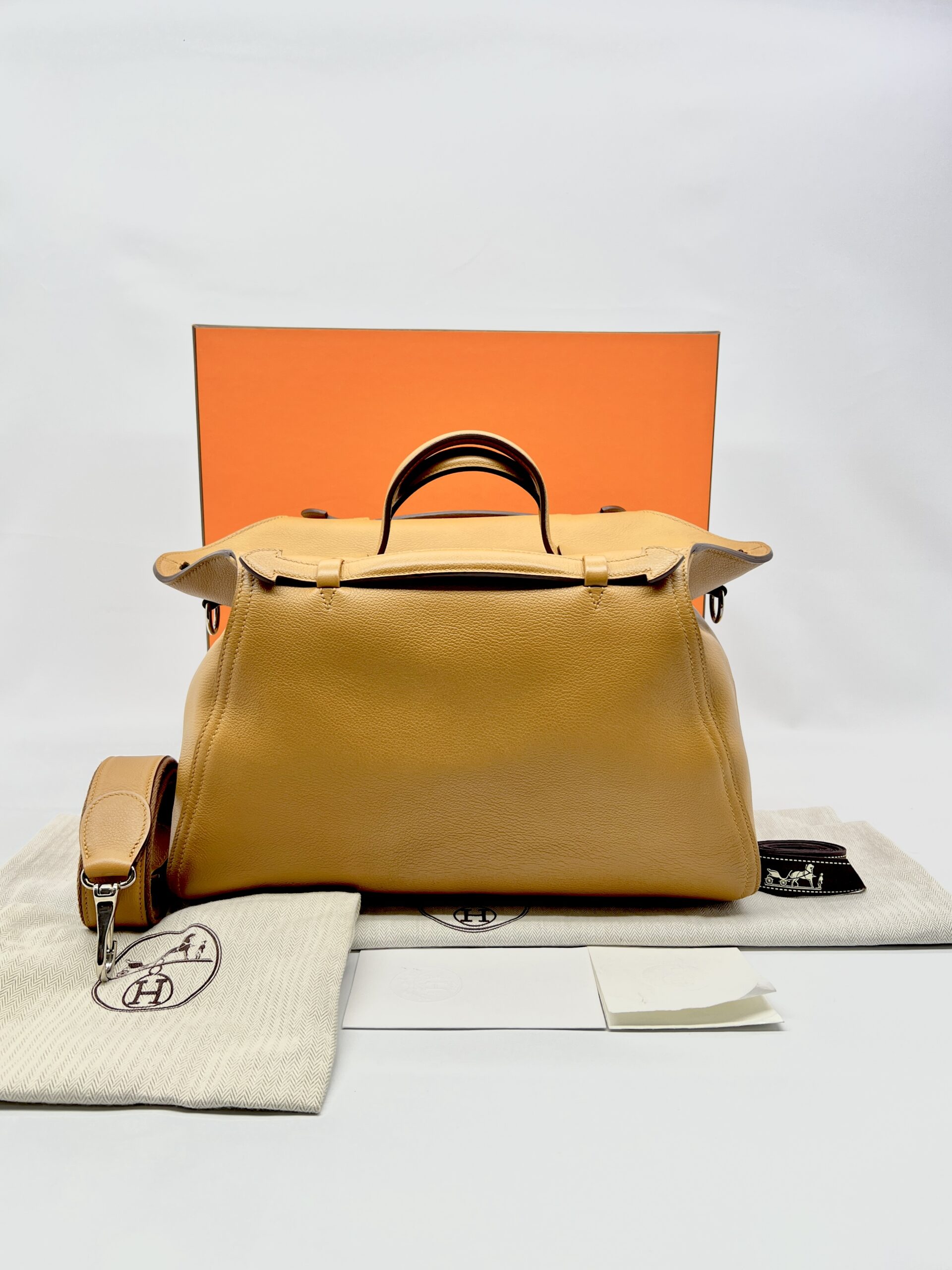 Hermes Sac Over Evercolor Caramel PHW