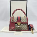 Gucci Queen Margaret Top Handle GG Supreme Red GHW
