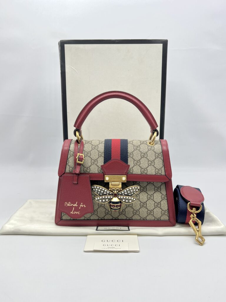 Gucci Queen Margaret Top Handle GG Supreme Red GHW