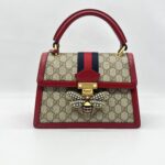 Gucci Queen Margaret Top Handle GG Supreme Red GHW