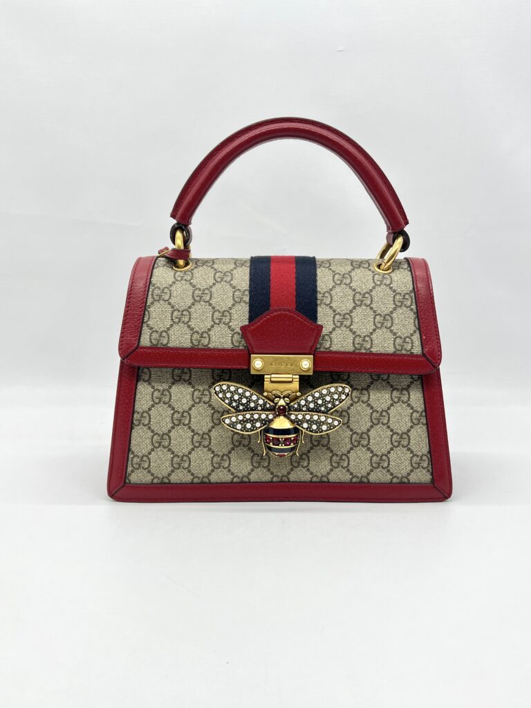 Gucci Queen Margaret Top Handle GG Supreme Red GHW