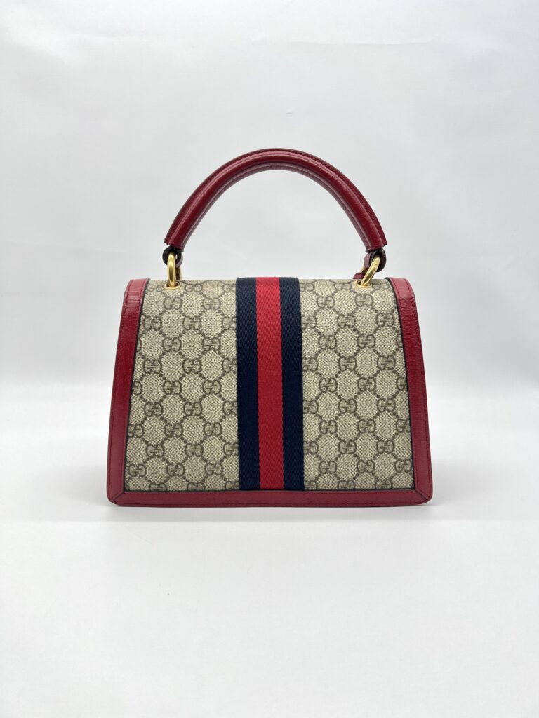 Gucci Queen Margaret Top Handle GG Supreme Red GHW